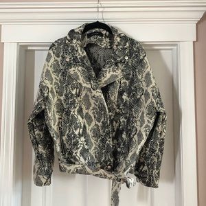 Zara snakeskin bomber jacket